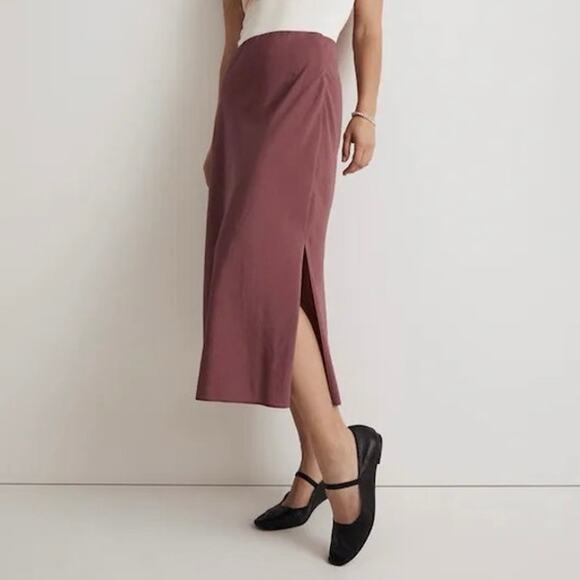 Madewell The Layton Midi Slip Skirt in Pressed Grape 10 Women’s NL332 - Picture 1 of 5
